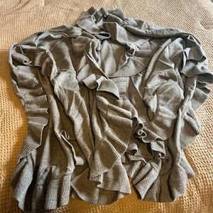 Tan Ruffled Wrap/Shawl